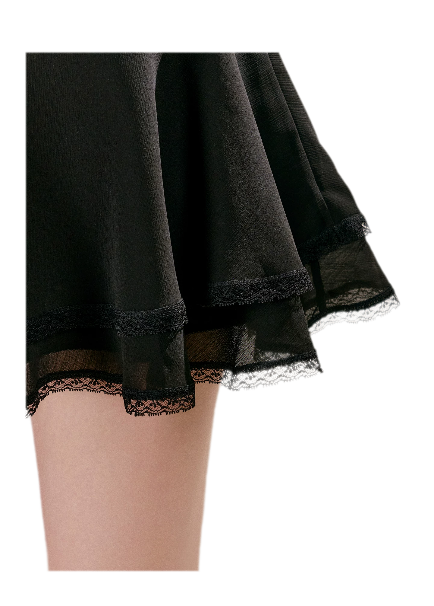 Lace Trim A-Line Skirt