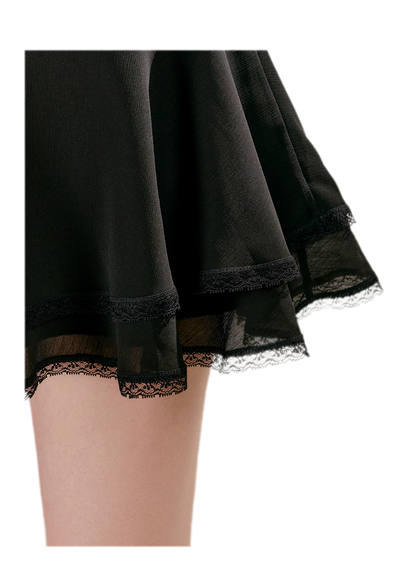 Lace Trim A-Line Skirt