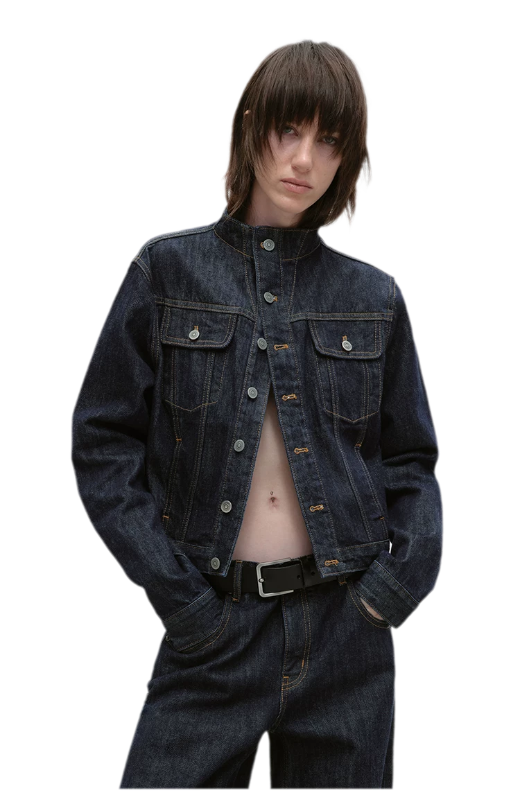 Redline Cropped Raw Denim Jacket