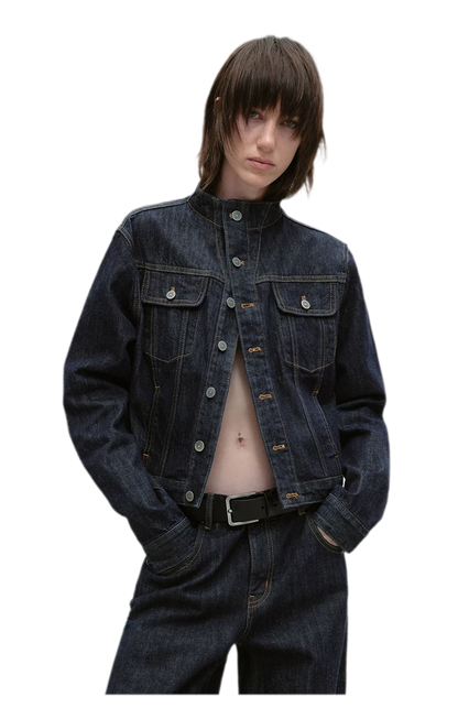 Redline Cropped Raw Denim Jacket