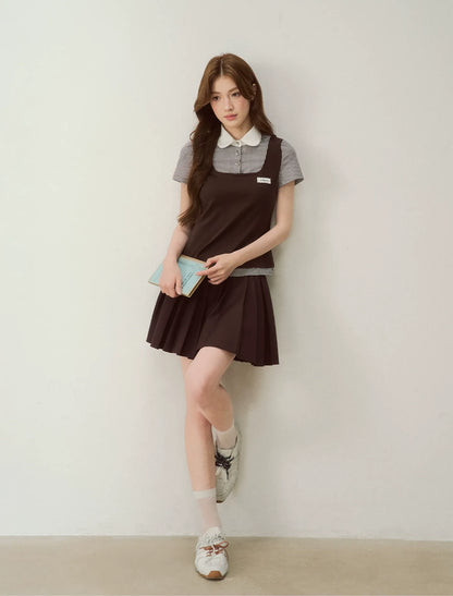 Patchwork Doll Collar Shirt