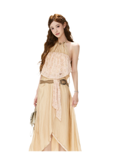 CYNR Beaded Halter Pleated Set – view 17