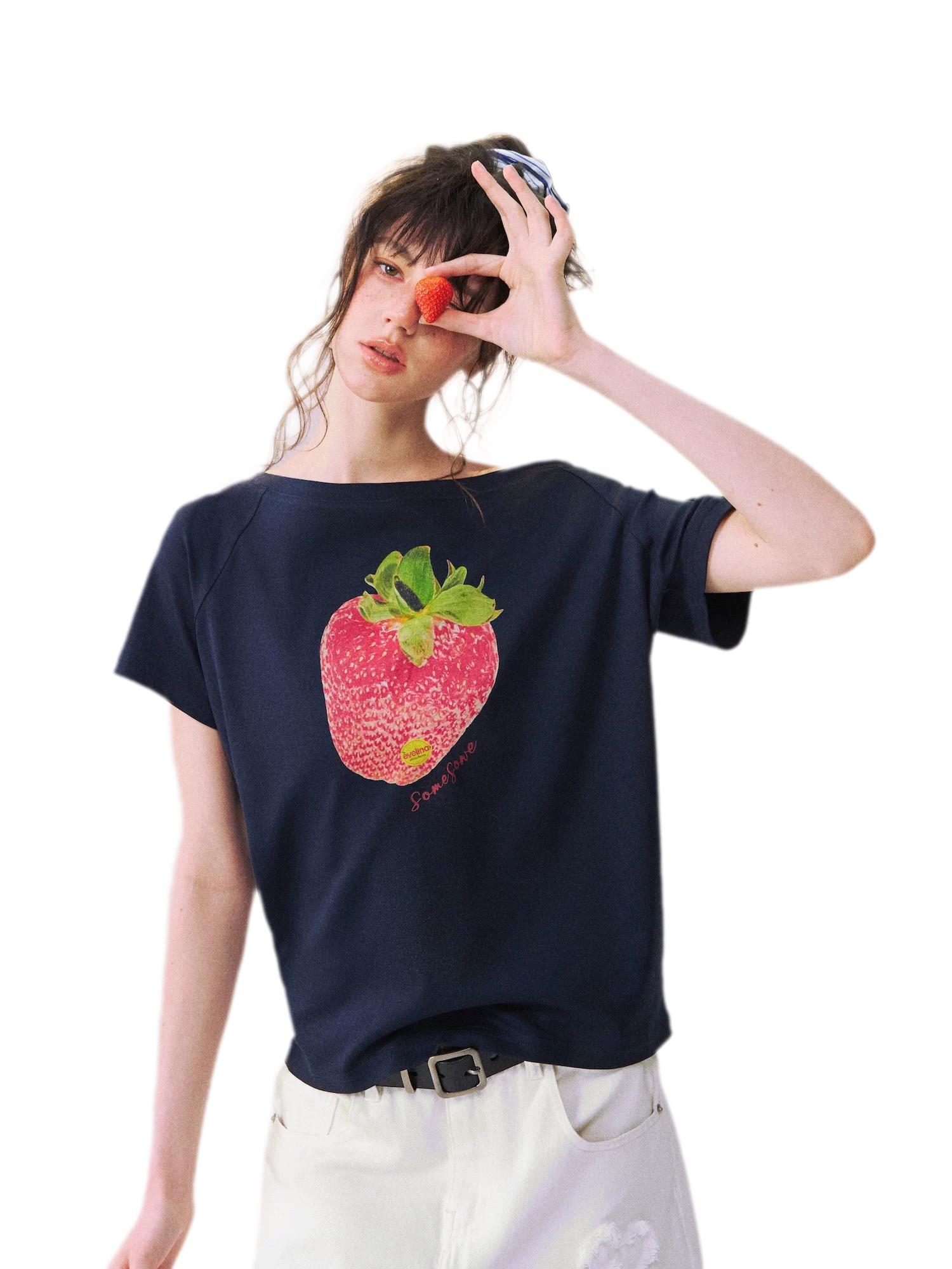 Dopamine Strawberry One-Shoulder Tee