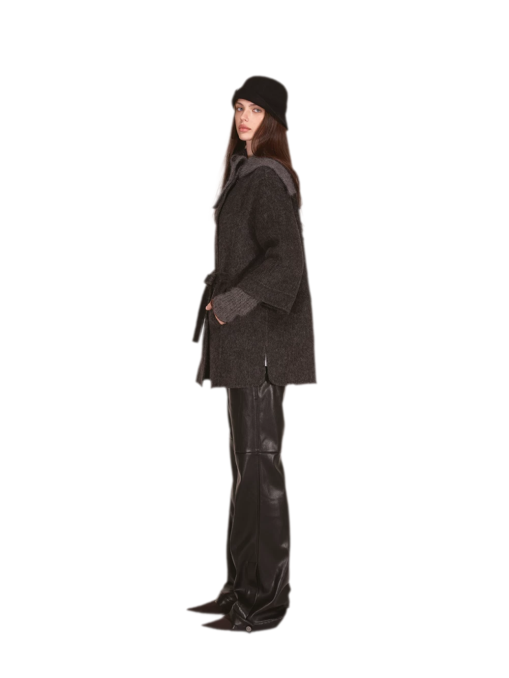 Double-Faced Asymmetric Wool Coat