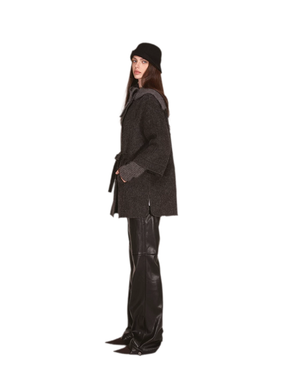 Double-Faced Asymmetric Wool Coat