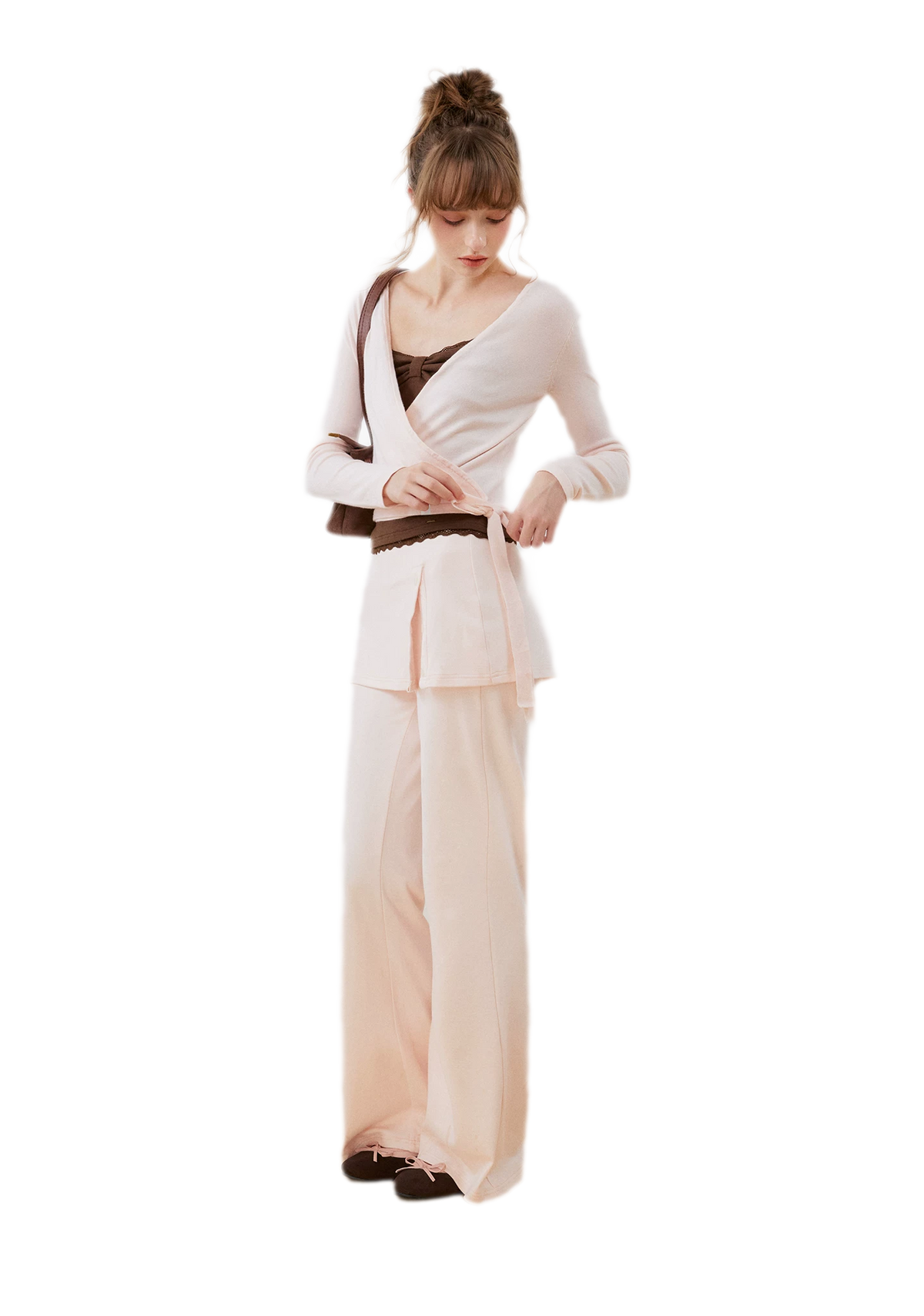 Silk Wool Wrap Knit Top
