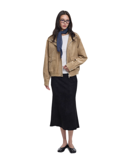 Faux Suede Structured Jacket