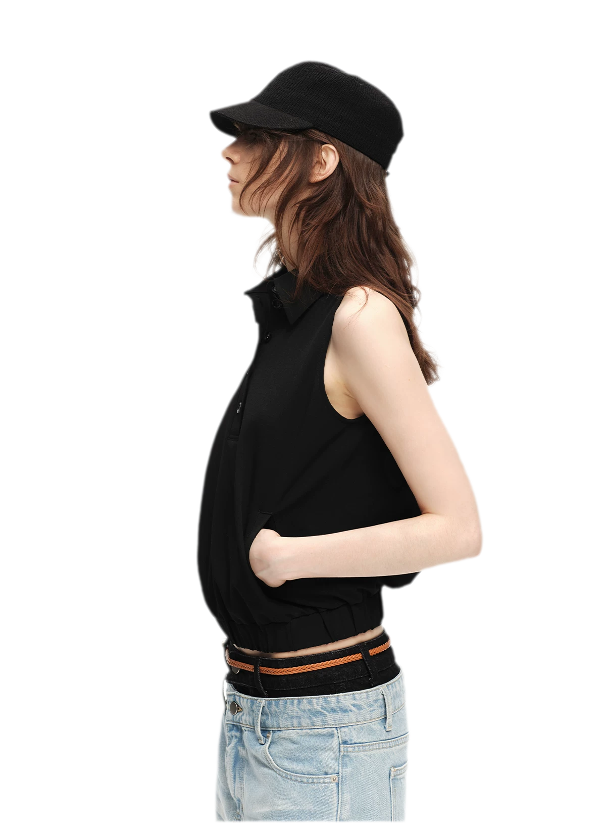 Double-Breasted Cape Vest Coat