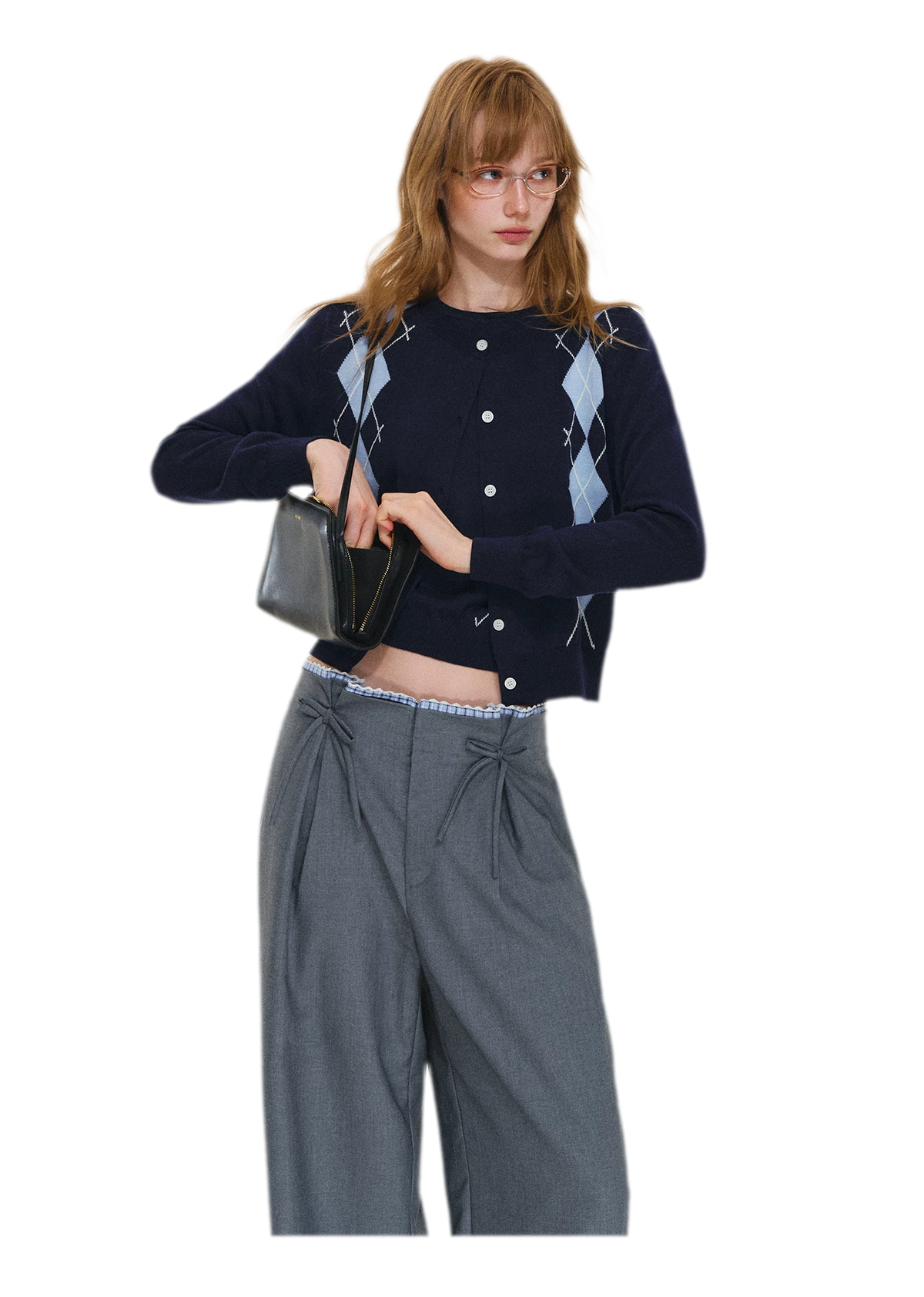 Wool Argyle Knit Set
