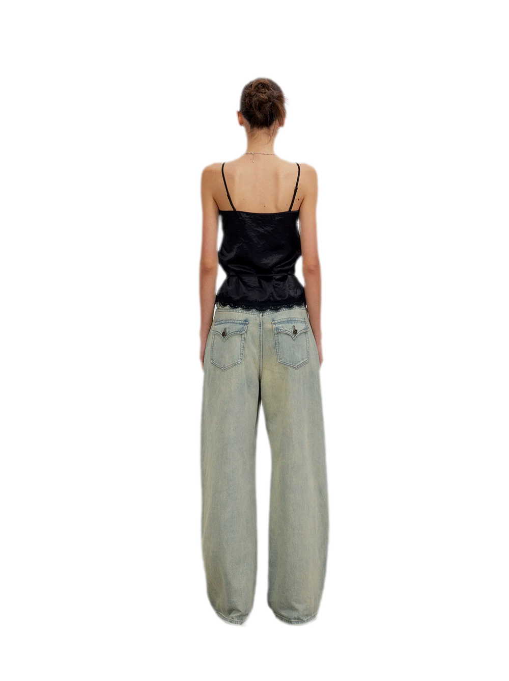Lace Tie Waist Satin Camisole