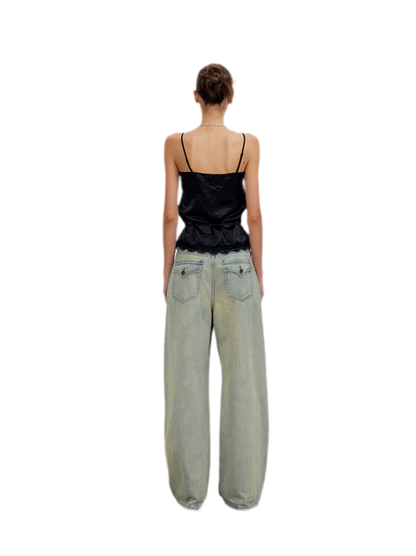 Lace Tie Waist Satin Camisole