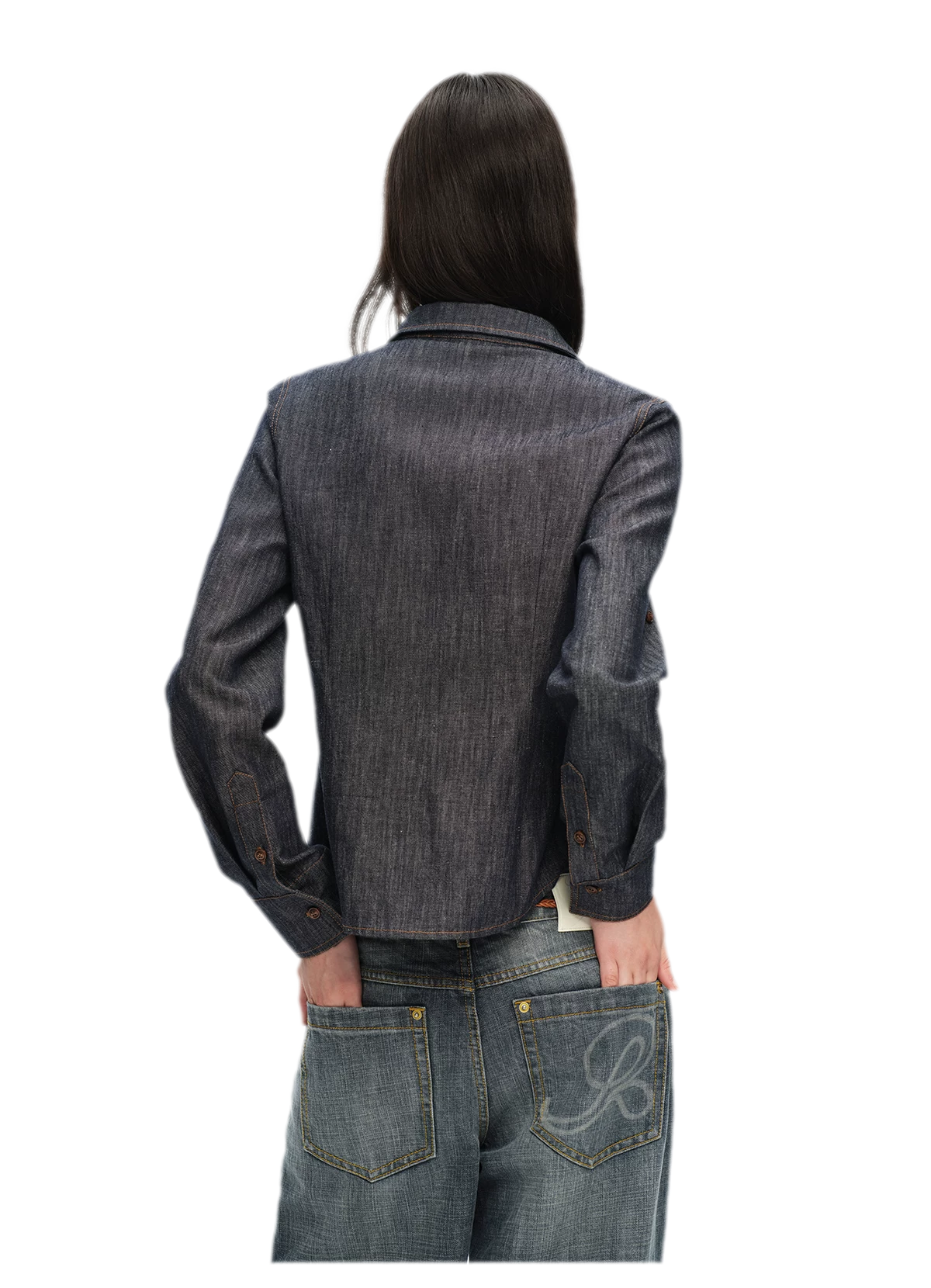 Contrast Stitch V-Neck Shirt