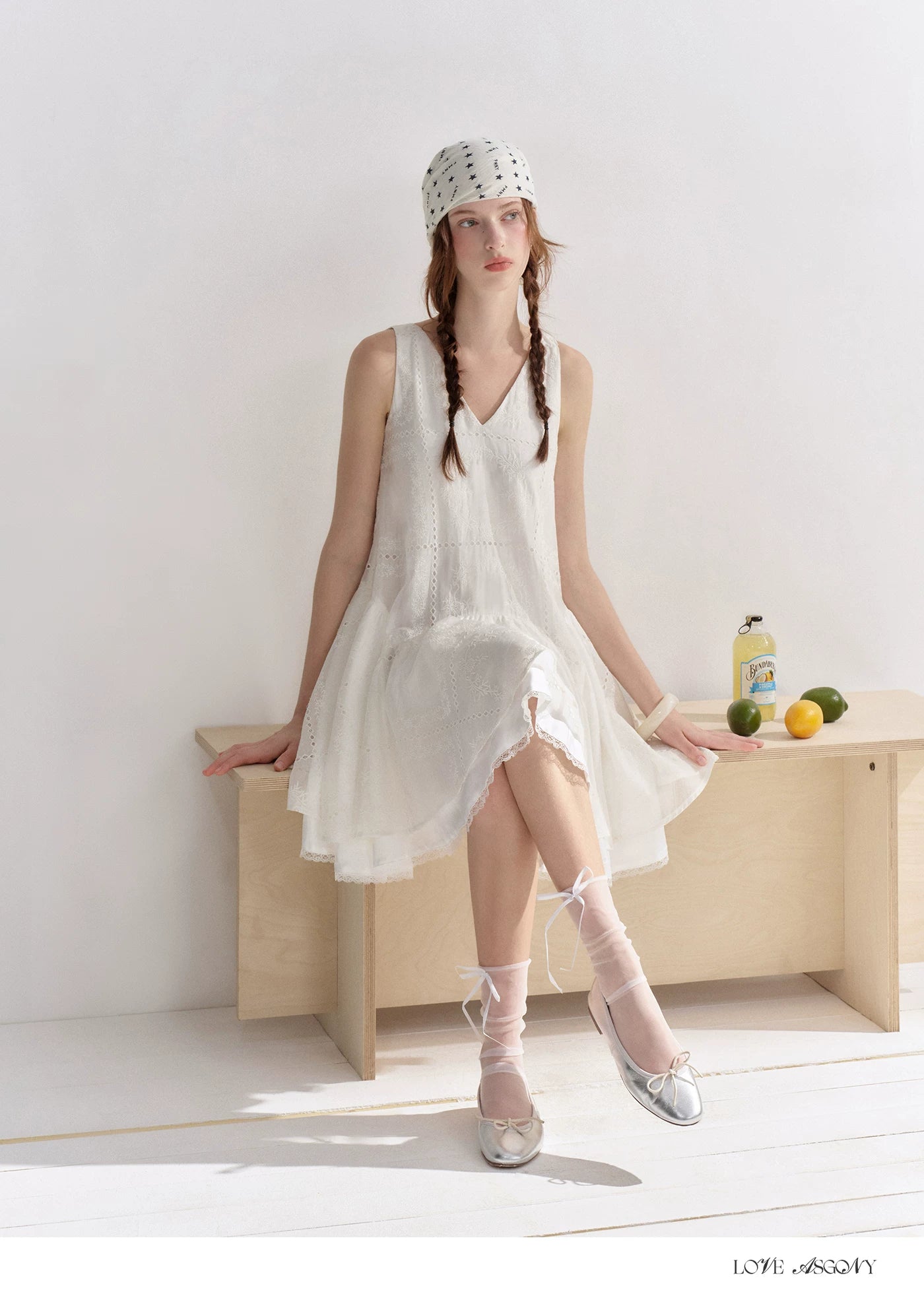 Soft White Embroidered Sleeveless Dress