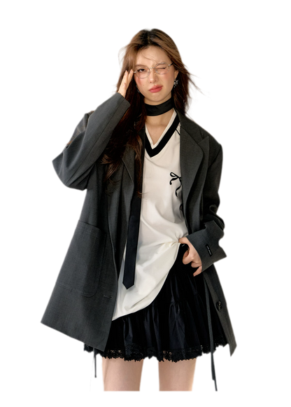 Blokette Jersey V-Neck Set
