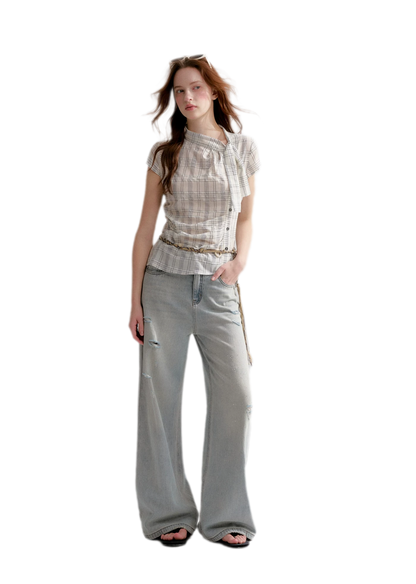 Washed Rhinestone Jeans