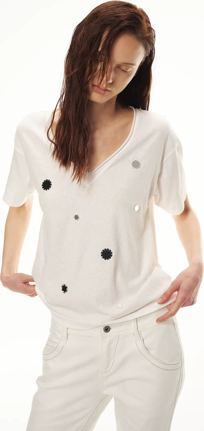 Relaxed Stylish V-Neck Short Sleeve T-Shirt