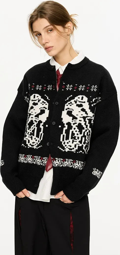 Fair Isle Relaxed Cardigan Sweater