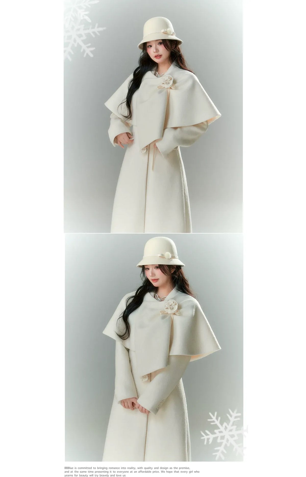 Long-Pile Wool Cape Coat