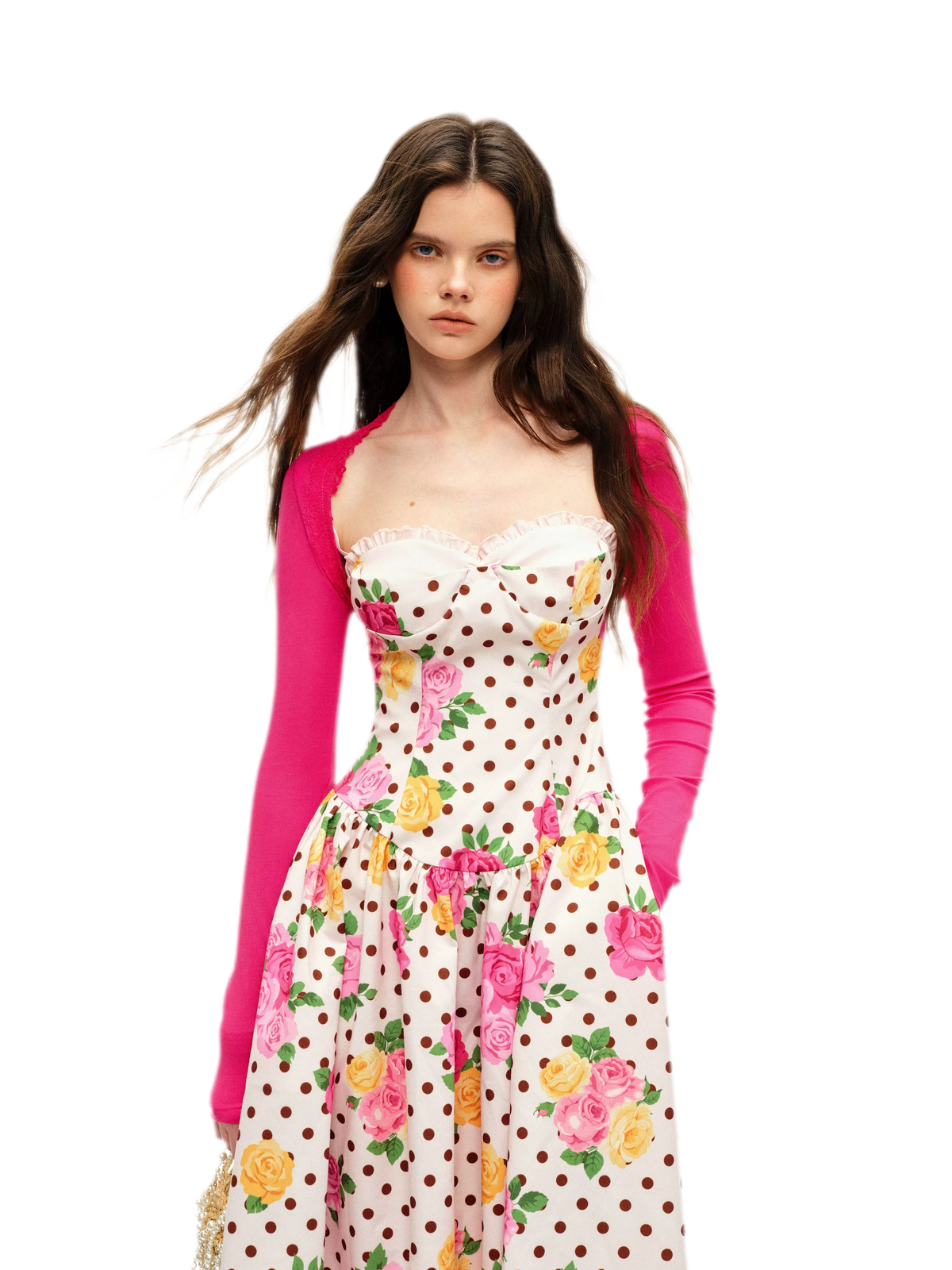 Lyocell Polka Dot Midi Dress