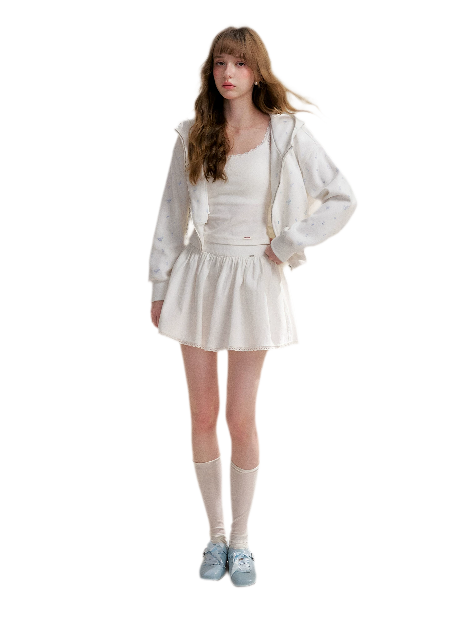 Textured A-Line Short Skirt