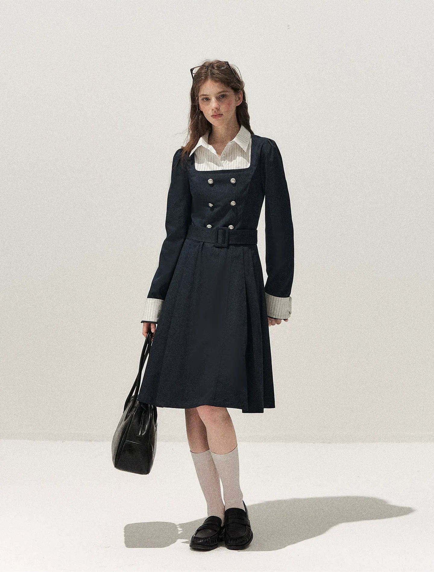 Vintage Trench Collar Dress