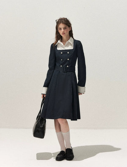 Vintage Trench Collar Dress