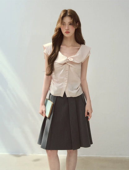 Lyocell V-Neck Blouse