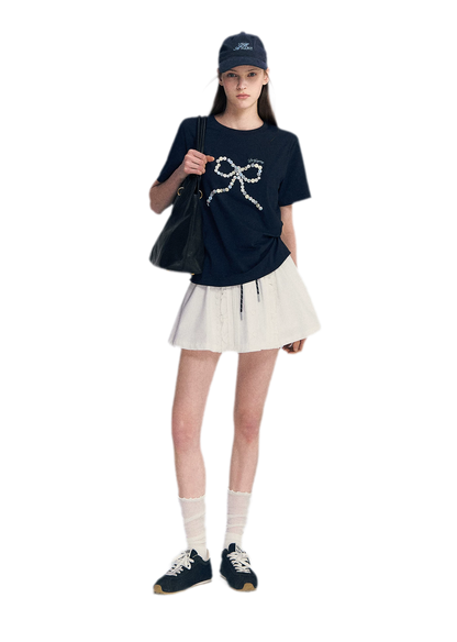 Hand-Sewn Bow T-Shirt