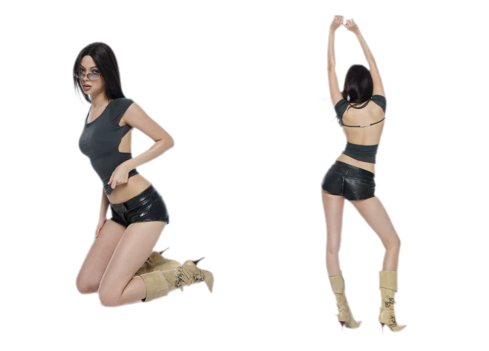 Cutout Backless Slim Tee