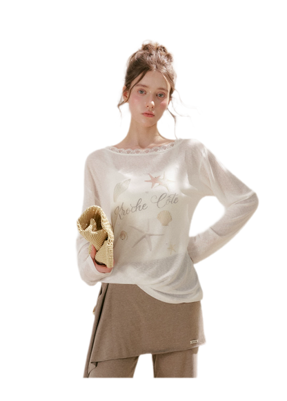 Lace Starfish Print Tee