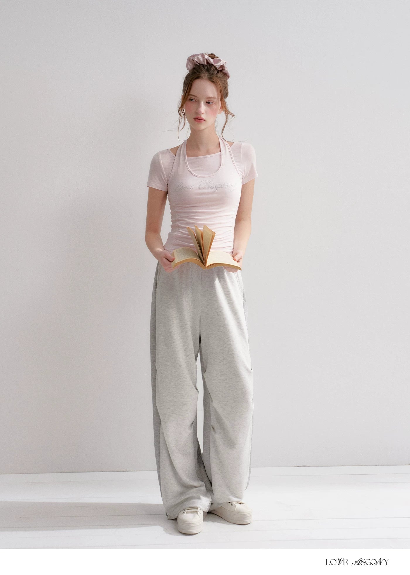 Lyocell Colorblock Drawstring Waist Pants