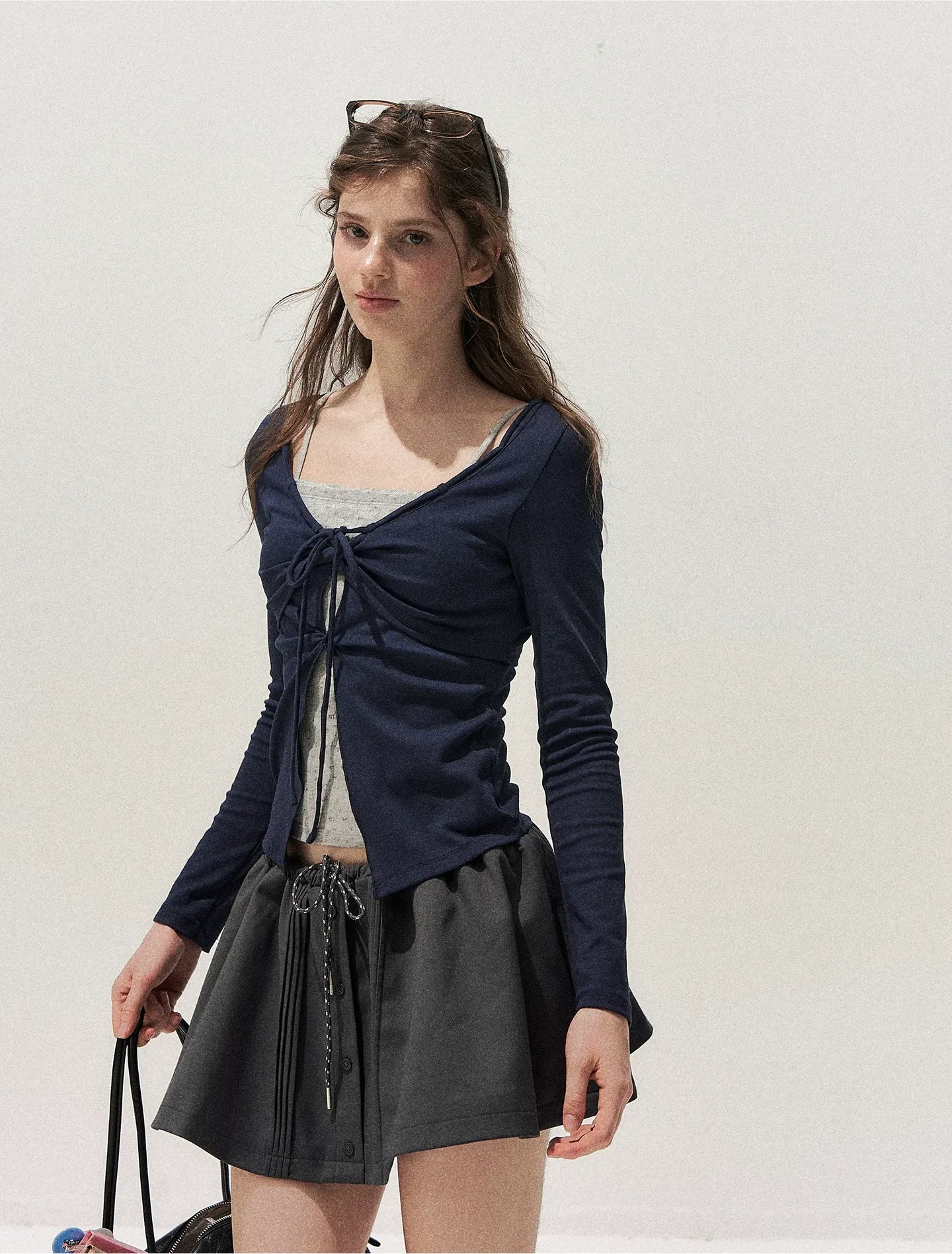 Floral Twist-Knot Layered Tee