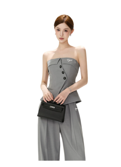 Structured Wide-Leg Suit Set