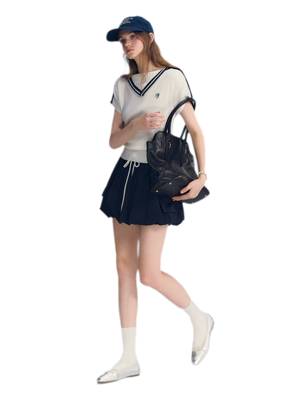 Contrast Trim Knit Top