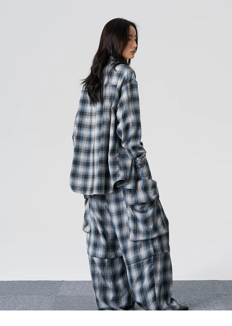 Textured Yarn-Dyed Plaid Overshirt