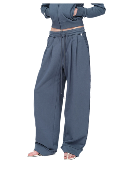 Raw-Edge Cropped Sweatshirt Set