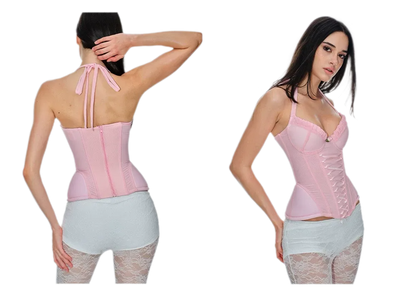 Pink Mesh Corset Bustier