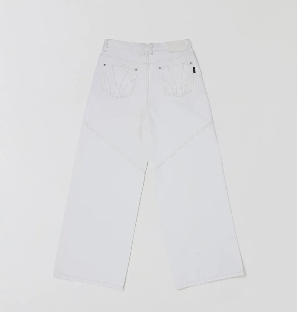 Classic Black and White Wide Leg Jeans