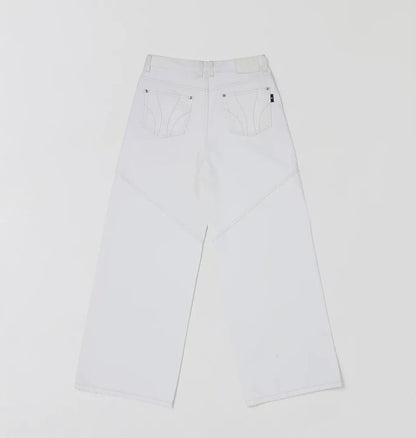 Classic Black and White Wide Leg Jeans