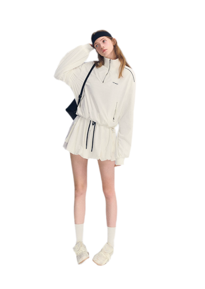 Half-Zip Drawstring Jacket