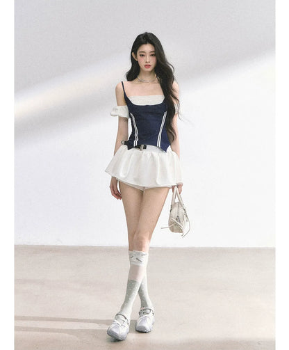 Corset Waist Puff Top