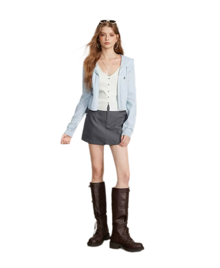 Textured Sailor Collar Sweater