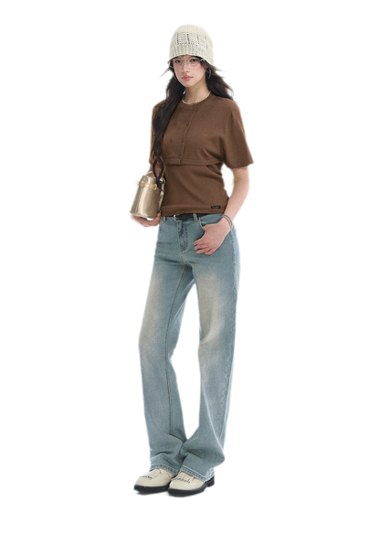 Double-Breasted Cropped Cape Cardigan