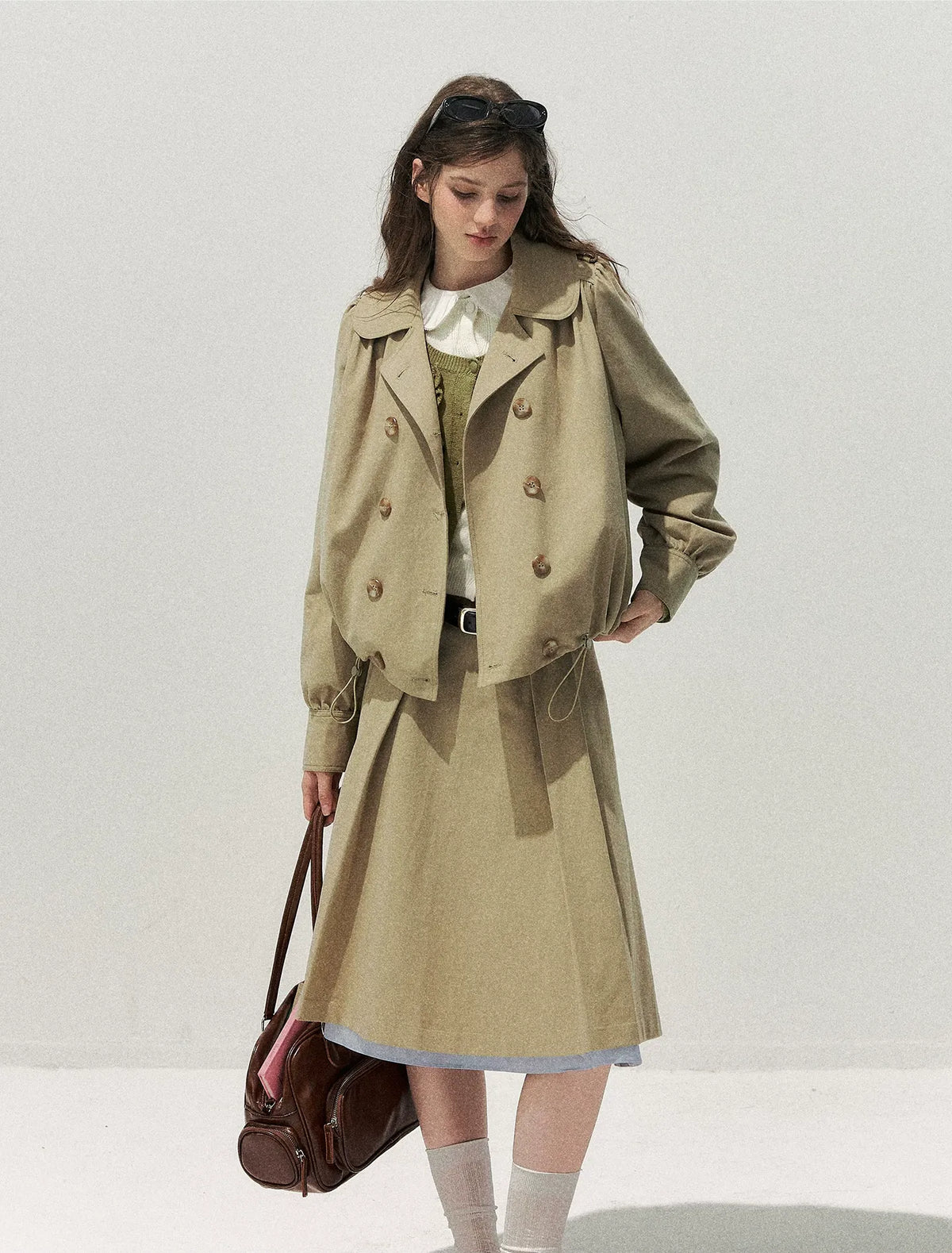 Peter Pan Collar Trench Dress