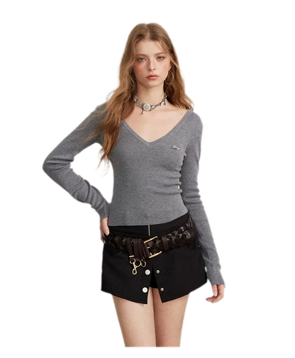 Stretch Two-Way Long-Sleeve Top