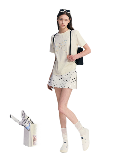 Polka Dot A-line Skort