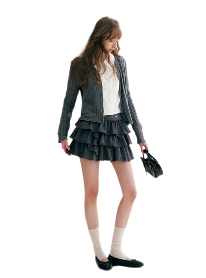 Cable Knit V-Neck Cardigan