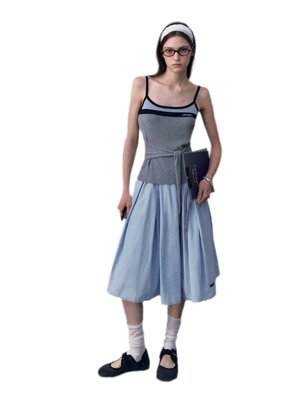 Lyocell Contrast Tie Cami