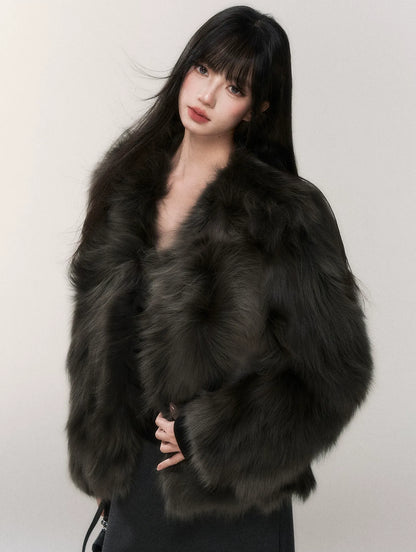 Crown-Grade Fox Fur Jacket