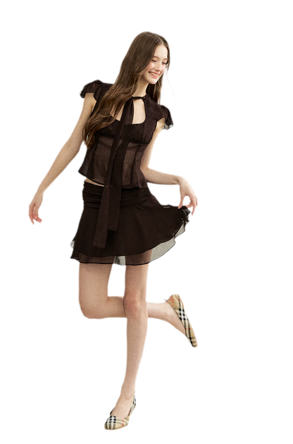 Faux Silk Top Skirt